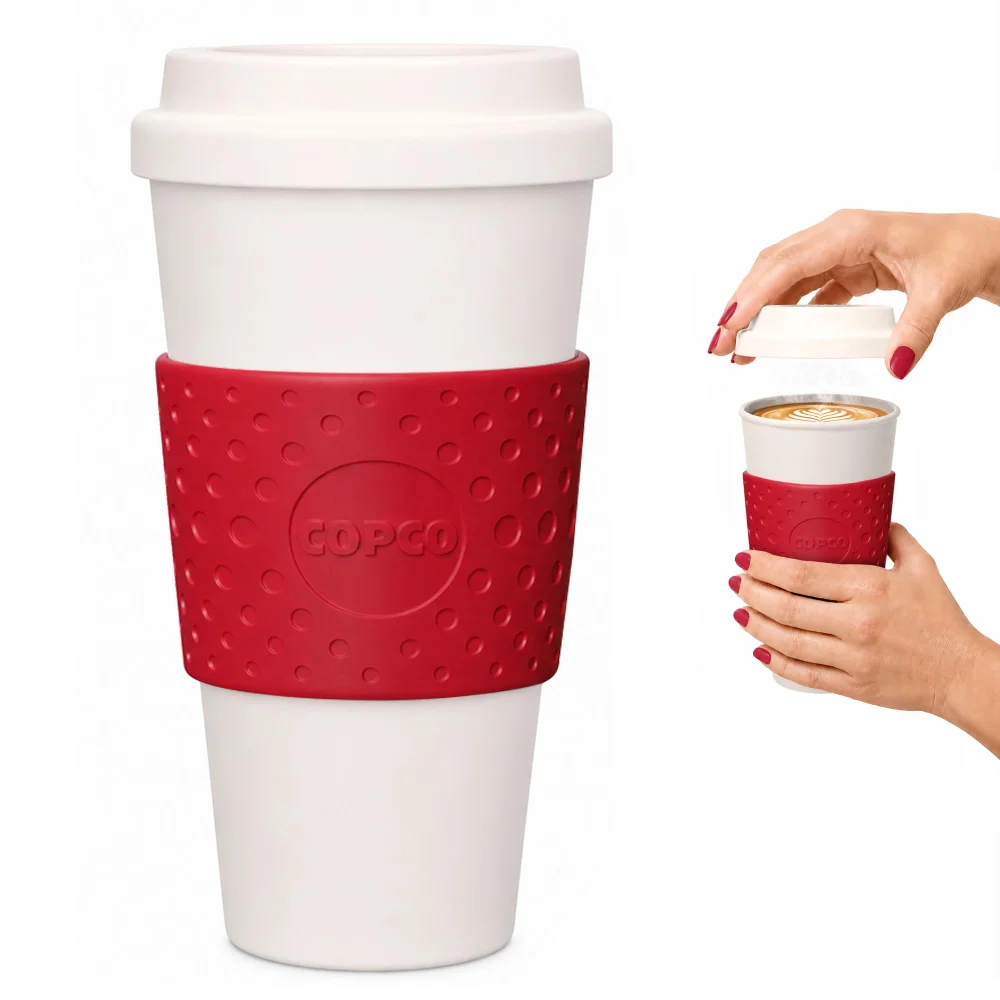 Copco Acadia Insulated Travel Mug, 16 oz, Cherry Red