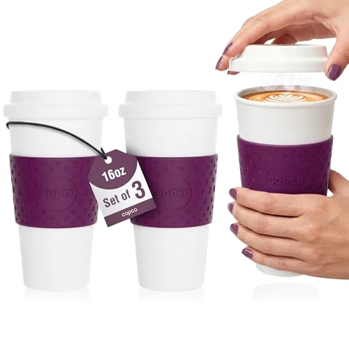 Copco Acadia Travel Mug, 16 oz, set of 3, Plum