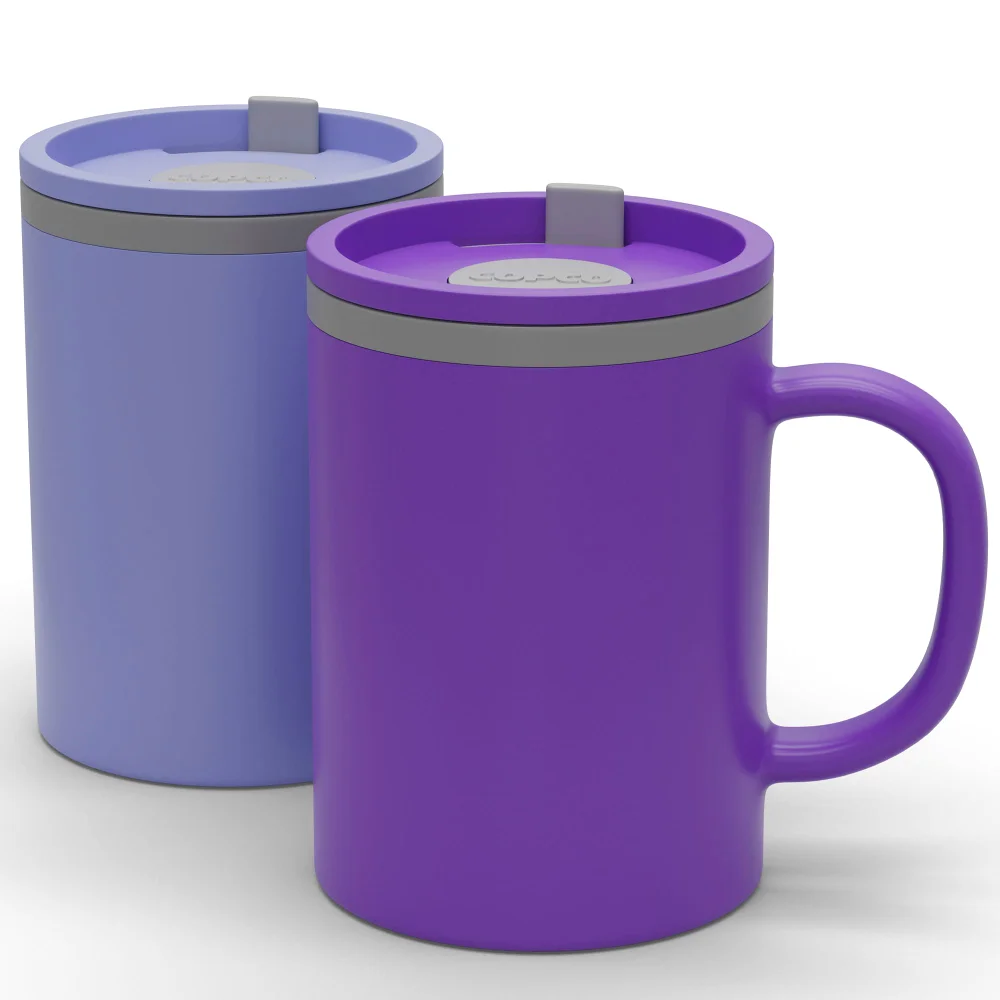 Copco Iconic Double Wall Insulated Desk Mug, 16 oz, set of 2, Purple